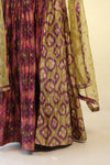Tyrian Purple Long Dress with Bandhani Butti Pattern