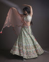 Pale Sea Green Lehenga Set with Embroidery