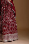 Maroon Lehenga Set with Embroidery