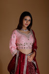 Maroon Lehenga Set with Embroidery