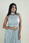 Myrtle Blue Embroidery Sharara