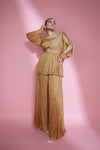 Copper Gold Embroidery Sharara