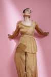 Copper Gold Embroidery Sharara