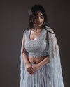 Pastel Blue Lehenga Set with Hand Embroidery