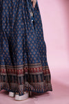 Deep Royal Blue Casual Kurti with Ajrakh Print