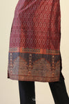 Brownish Red Printed Kurti with Diamond Pattern