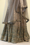 Pista Green Bridal Lehenga Set with Hand Embroidery