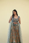 Cambridge Blue Embroidered Lehenga Set