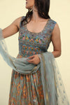 Cambridge Blue Embroidered Lehenga Set