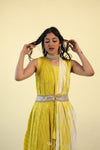 Lemon Yellow Indo Western Dress