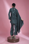 Bottle Green Indo Western Dress with Hand Embroidery