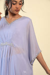 Pastel Purple Indo Western Dress with Hand Embroidery