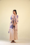 Pastel Peach Palazzo Set with Floral Print