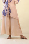 Pastel Peach Palazzo Set with Floral Print