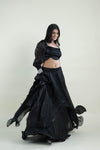 Kajal Black Plain Lehenga Set with Embroidery
