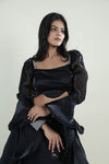 Kajal Black Plain Lehenga Set with Embroidery