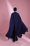 Yankees Blue Indo Western Dress with Hand Embroidery