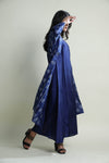 Royal Blue Printed Jacket Kurti with Bandhani Design