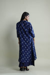 Royal Blue Printed Jacket Kurti with Bandhani Design