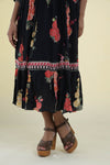 Night Black Printed Kurti with Floral Design