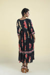 Night Black Printed Kurti with Floral Design
