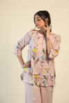 Champagne Pink Printed Co-ord Set With Floral Design