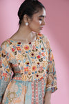 Light Cream Printed Kurti with Floral Design