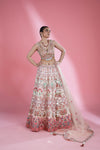 Pastel Peach Lehenga Set with Floral Embroidery
