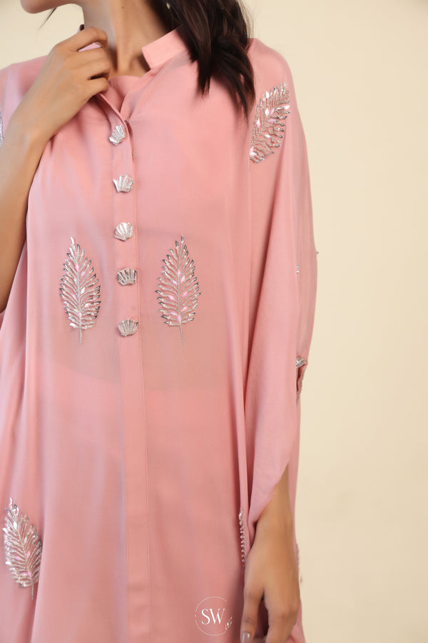 Baby Pink Indo Western Dress with Hand Embroidery