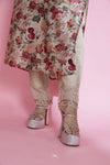 Off White Printed Top And Bottom Set With Floral Pattern