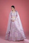 Mauve Purple Lehenga Set with Hand Embroidery