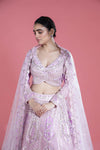 Mauve Purple Lehenga Set with Hand Embroidery