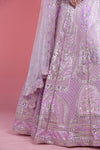 Mauve Purple Lehenga Set with Hand Embroidery