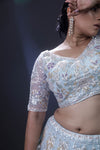 Marian Blue Lehenga Set with Embroidery