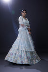 Marian Blue Lehenga Set with Embroidery
