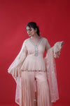 Pastel Peach Handcrafted Sharara Set