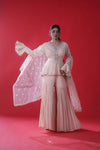 Pastel Peach Handcrafted Sharara Set
