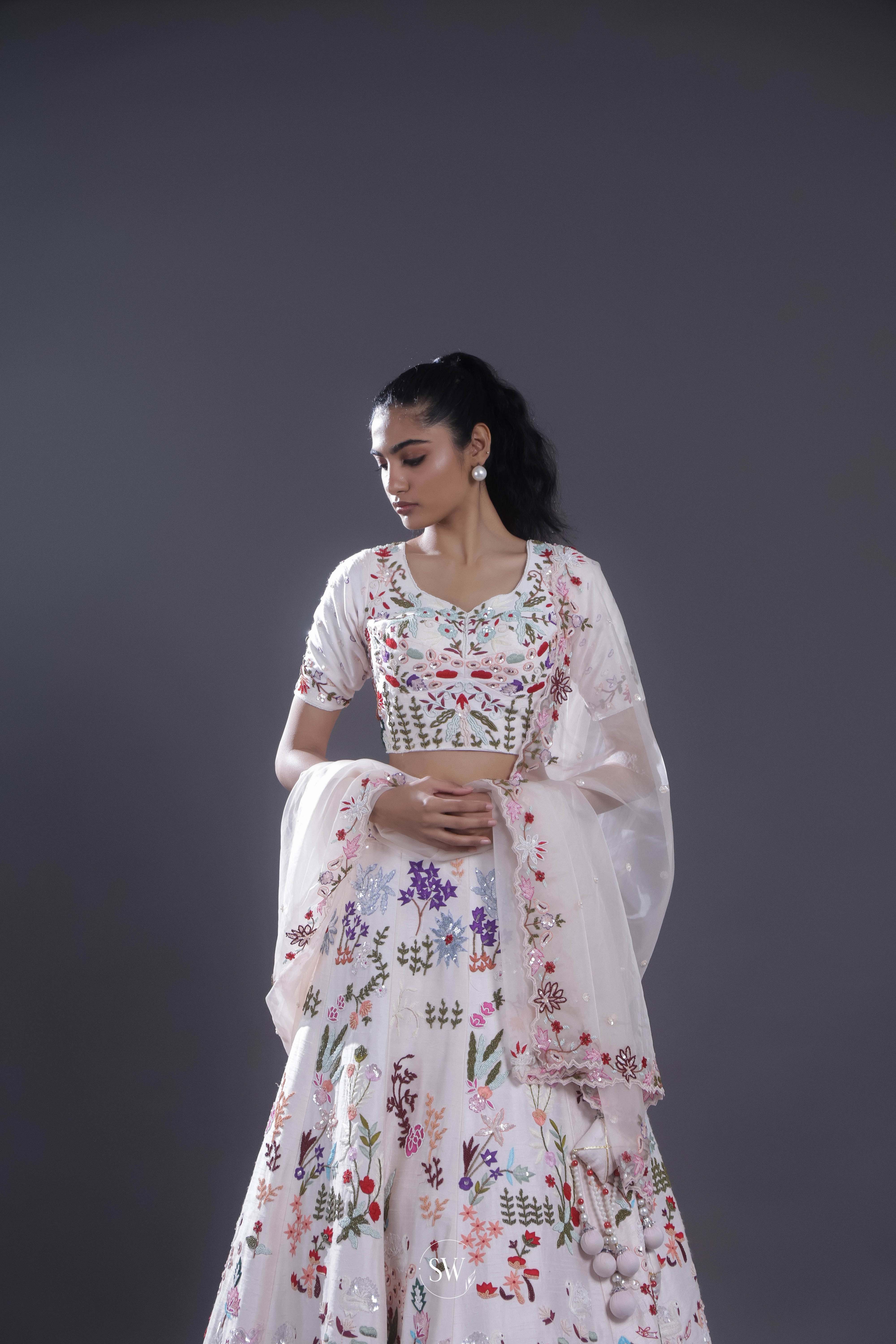 Pastel Baby Pink Embroidered Bridal Lehenga Set