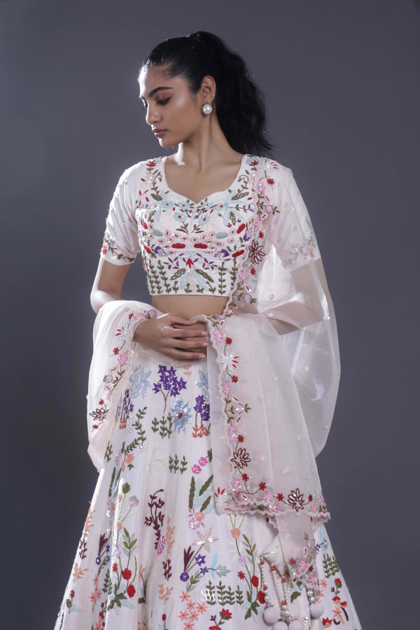 Pastel Baby Pink Embroidered Bridal Lehenga Set