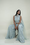 Arctic Blue Sharara Set With Dupatta