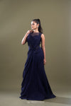 Navy Blue Embellished Gown