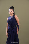 Navy Blue Embellished Gown