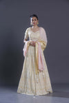 Pastel Yellow Embroidered Lehenga Set