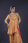 Sunset Yellow Printed Sharara Set