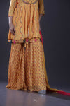 Sunset Yellow Printed Sharara Set