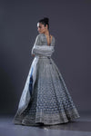 Deep Royal Blue Embroidered Bridal Lehenga Set