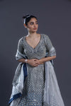 Deep Royal Blue Embroidered Bridal Lehenga Set