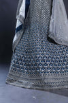 Deep Royal Blue Embroidered Bridal Lehenga Set