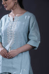 Cool Blue Embroidered Co-Ord Set
