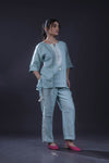 Cool Blue Embroidered Co-Ord Set